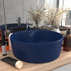 Sonata Луксозна мивка с преливник тъмносин мат 36x13 см керамика - Мивки и Смесители