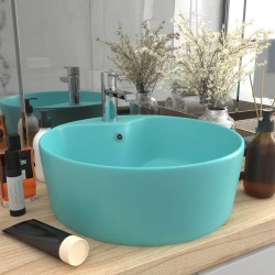 Sonata Луксозна мивка с преливник светлозелен мат 36x13см керамика - Мивки и Смесители