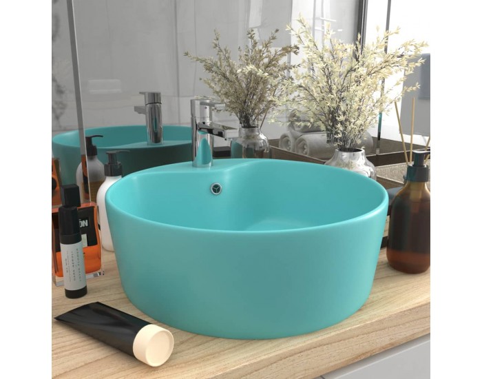 Sonata Луксозна мивка с преливник светлозелен мат 36x13см керамика