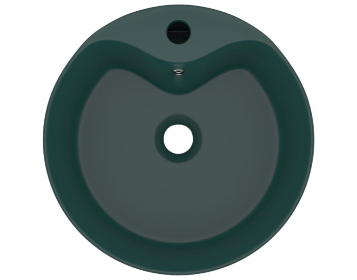 Sonata Луксозна мивка с преливник тъмнозелен мат 36x13 см керамика