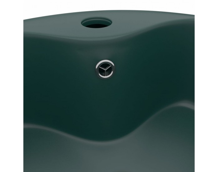 Sonata Луксозна мивка с преливник тъмнозелен мат 36x13 см керамика