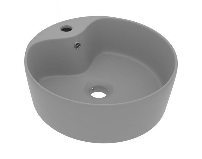 Sonata Луксозна мивка с преливник светлосив мат 36x13 см керамика