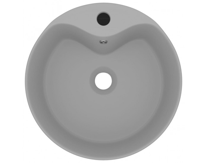 Sonata Луксозна мивка с преливник светлосив мат 36x13 см керамика