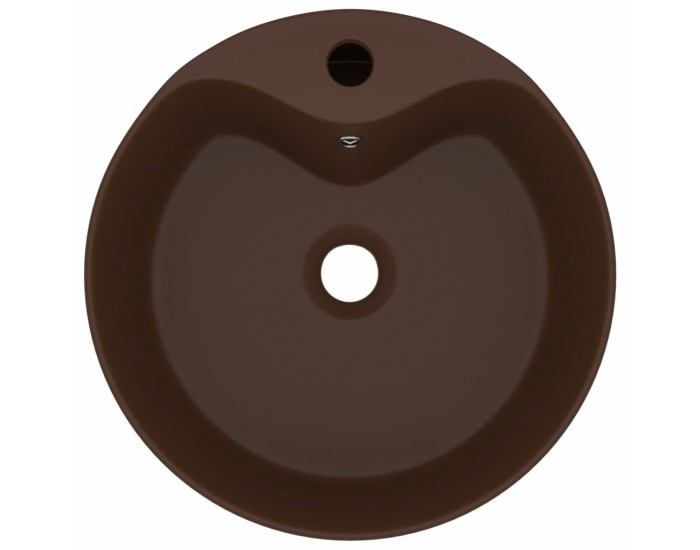 Sonata Луксозна мивка с преливник тъмнокафяв мат 36x13 см керамика