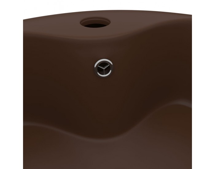 Sonata Луксозна мивка с преливник тъмнокафяв мат 36x13 см керамика