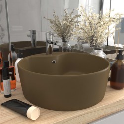 Sonata Луксозна мивка с преливник кремав мат 36x13 см керамика - Мивки и Смесители