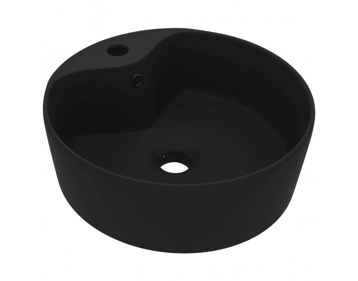 Sonata Луксозна мивка с преливник черен мат 36x13 см керамика