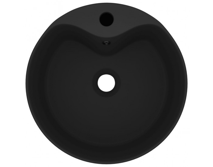 Sonata Луксозна мивка с преливник черен мат 36x13 см керамика