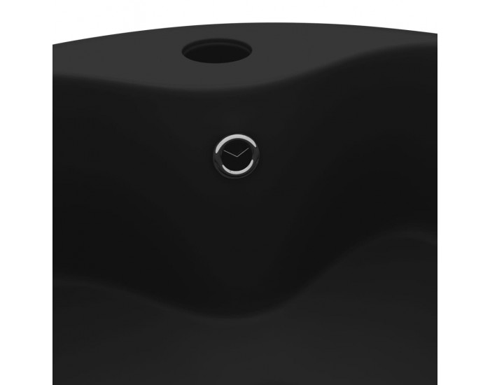 Sonata Луксозна мивка с преливник черен мат 36x13 см керамика