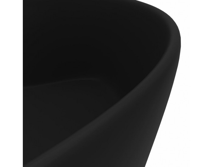 Sonata Луксозна мивка с преливник черен мат 36x13 см керамика