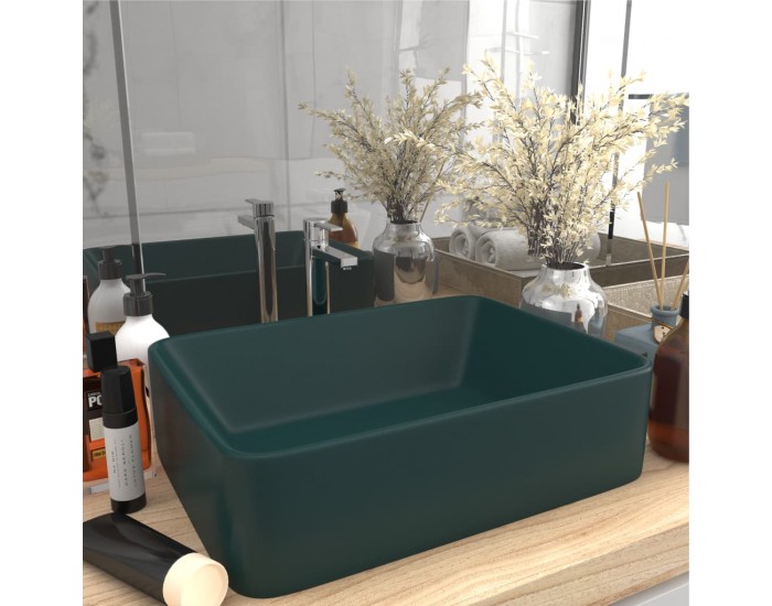 Sonata Луксозна мивка, матово тъмнозелена, 41x30x12 см, керамика