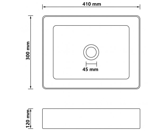 Sonata Луксозна мивка, матово тъмнокафява, 41x30x12 см, керамика