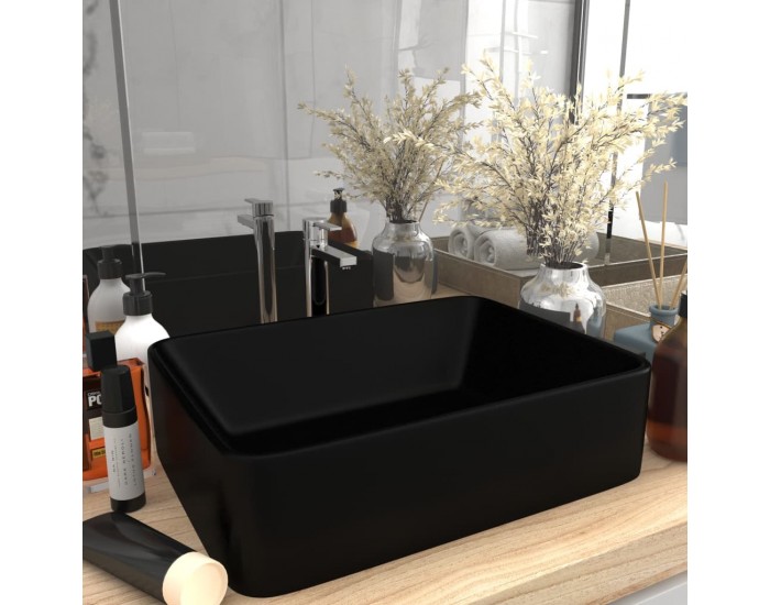 Sonata Луксозна мивка, матово черна, 41x30x12 см, керамика