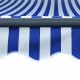 Sonata Ръчно прибиращ се сенник с LED, 300x250 см, синьо и бяло