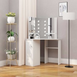 Sonata Ъглова тоалетка с LED осветление, бяла - Спалня