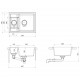 Sonata Кухненска мивка с преливник, двойно корито, бежова, гранит