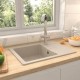 Sonata Кухненска мивка с преливник, овал, бежова, гранит