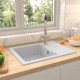 Sonata Кухненска мивка с преливник, овал, бяла, гранит