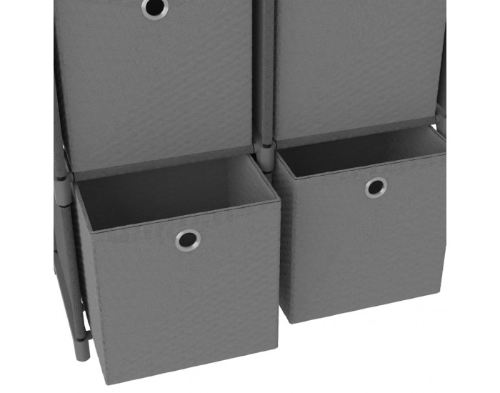 Sonata Рафт с 6 кубични отделения с кутии, сив, 103x30x72,5 см, плат