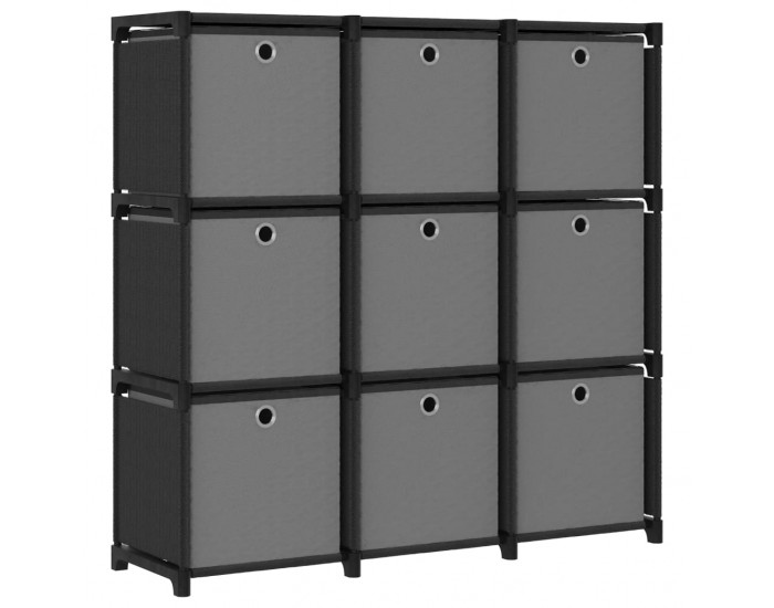 Sonata Рафт с 9 кубични отделения с кутии черен 103x30x107,5 см плат Sonata Рафт с 9 кубични отделения с кутии черен 103x30x107,5 см плат