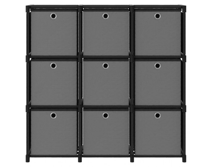 Sonata Рафт с 9 кубични отделения с кутии черен 103x30x107,5 см плат Sonata Рафт с 9 кубични отделения с кутии черен 103x30x107,5 см плат