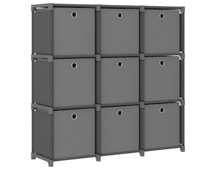 Sonata Рафт с 9 кубични отделения с кутии сив 103x30x107,5 см плат Sonata Рафт с 9 кубични отделения с кутии сив 103x30x107,5 см плат