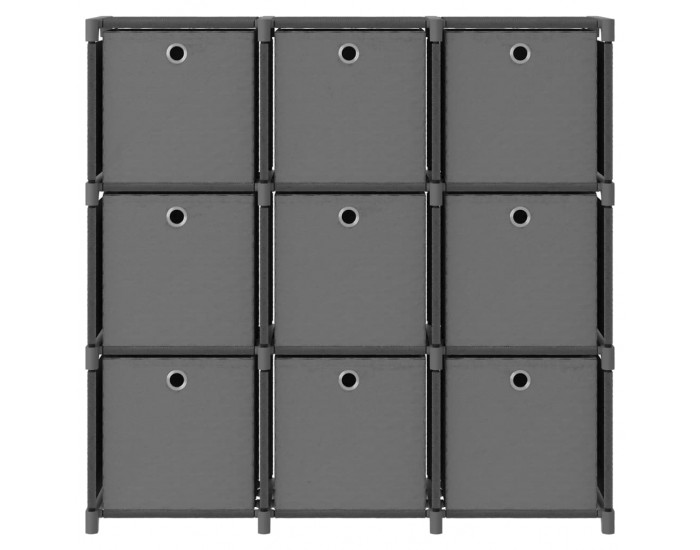 Sonata Рафт с 9 кубични отделения с кутии сив 103x30x107,5 см плат Sonata Рафт с 9 кубични отделения с кутии сив 103x30x107,5 см плат
