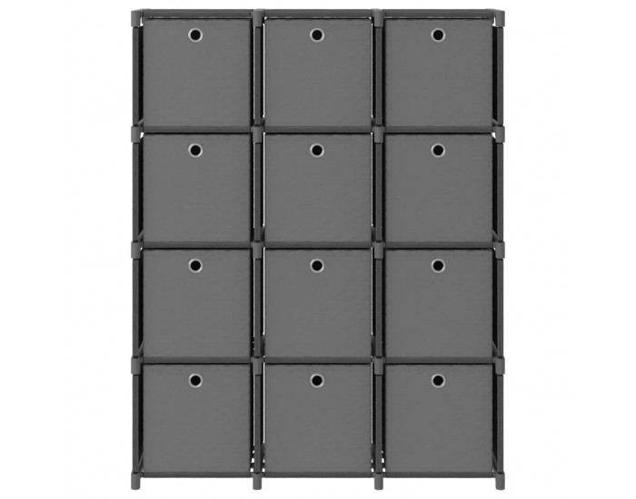 Sonata Рафт с 12 кубични отделения с кутии, сив, 103x30x141 см, плат Sonata Рафт с 12 кубични отделения с кутии, сив, 103x30x141 см, плат