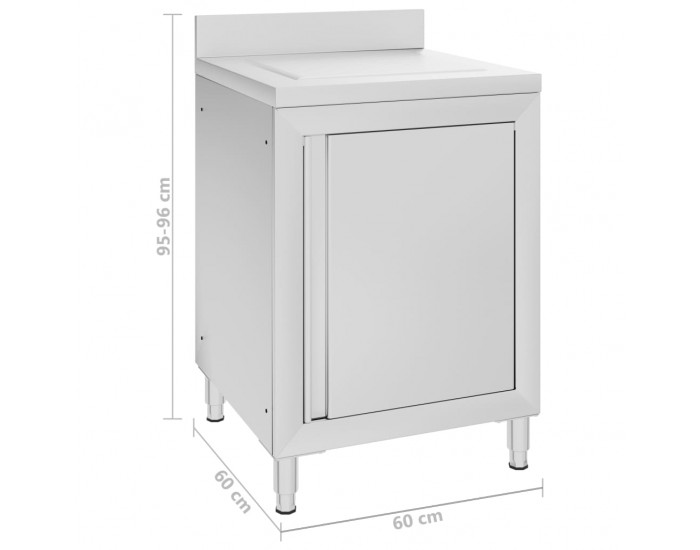 Sonata Търговски кухненски шкаф с отцедник, неръждаема стомана