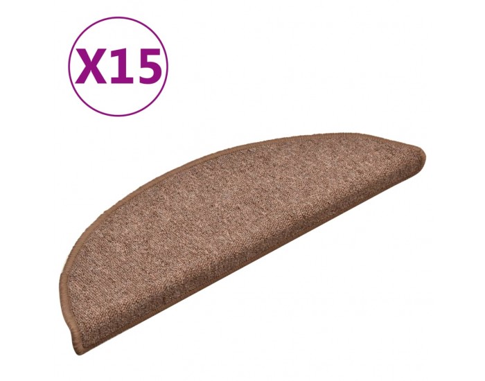 Sonata Постелки за стъпала, 15 бр, кафяви, 56x17x3 см