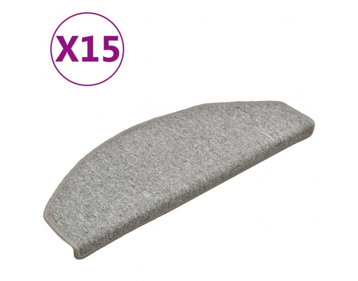 Sonata Постелки за стъпала, 15 бр, светлосиви, 65x24x4 см