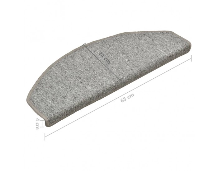 Sonata Постелки за стъпала, 15 бр, светлосиви, 65x24x4 см