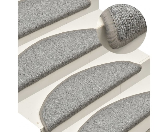 Sonata Постелки за стъпала, 15 бр, светлосиви, 65x24x4 см