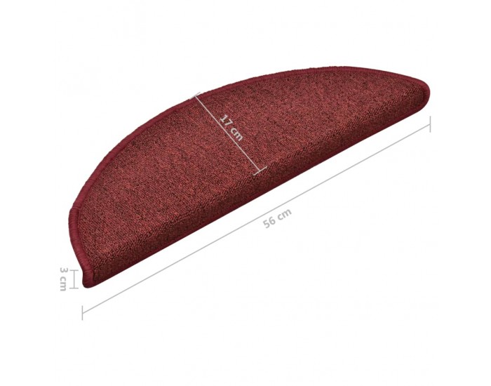 Sonata Постелки за стъпала, 15 бр, червени, 56x17x3 см