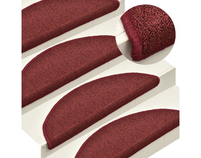 Sonata Постелки за стъпала, 15 бр, червени, 56x17x3 см