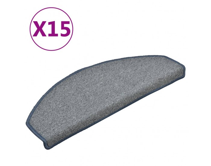 Sonata Постелки за стъпала, 15 бр, светлосиво и синьо, 65x24x4 см