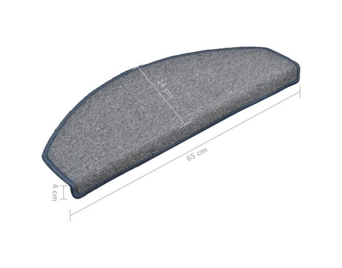 Sonata Постелки за стъпала, 15 бр, светлосиво и синьо, 65x24x4 см