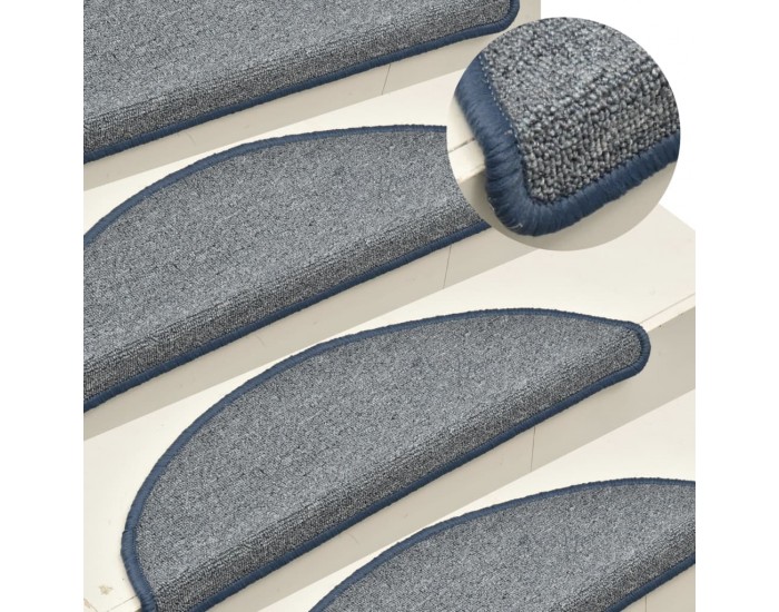 Sonata Постелки за стъпала, 15 бр, светлосиво и синьо, 65x24x4 см