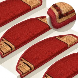 Sonata Самозалепващи стелки за стъпала, 15 бр, червени, 65x21x4 см - Килими и Подови настилки