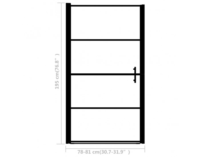 Sonata Врата за душ, матирано закалено стъкло, 81x195 см, черна