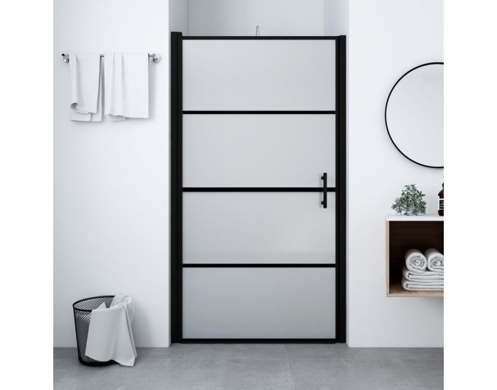 Sonata Врата за душ, матирано закалено стъкло, 91x195 см, черна