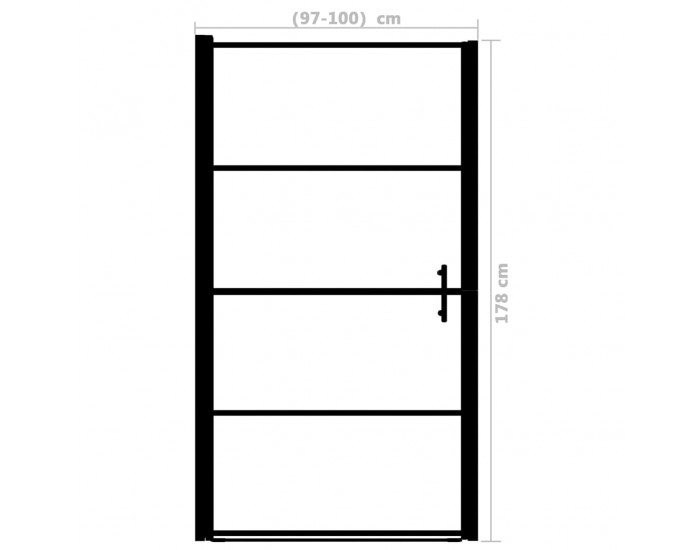Sonata Врата за душ, матирано закалено стъкло, 100x178 см, черна