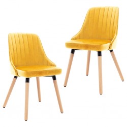 Sonata Трапезни столове, 2 бр, жълти, кадифе - Столове
