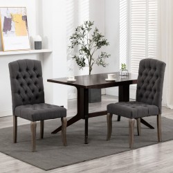 Sonata Трапезни столове, 2 бр, сиви, текстил имитация лен - Трапезни столове