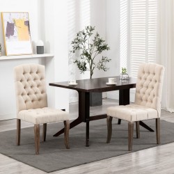 Sonata Трапезни столове, 2 бр, бежови, текстил имитация лен - Трапезни столове