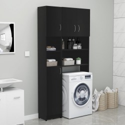 Sonata Комплект шкафове за пералня, черен, ПДЧ - Шкафове, Витрини, Модулни секции
