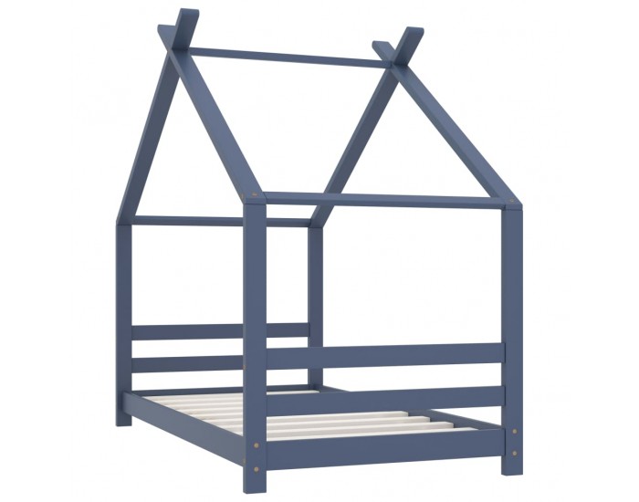 Sonata Рамка за детско легло, сива, борово дърво масив, 80x160 см