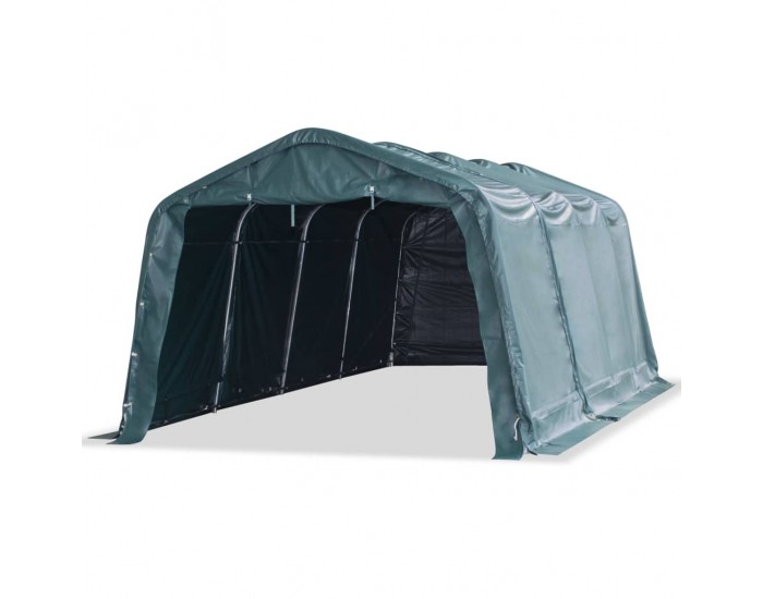 Sonata Мобилен навес за животни PVC 550 г/м² 3,3x6,4 м тъмнозелен