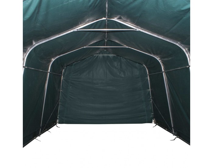 Sonata Мобилен навес за животни PVC 550 г/м² 3,3x6,4 м тъмнозелен