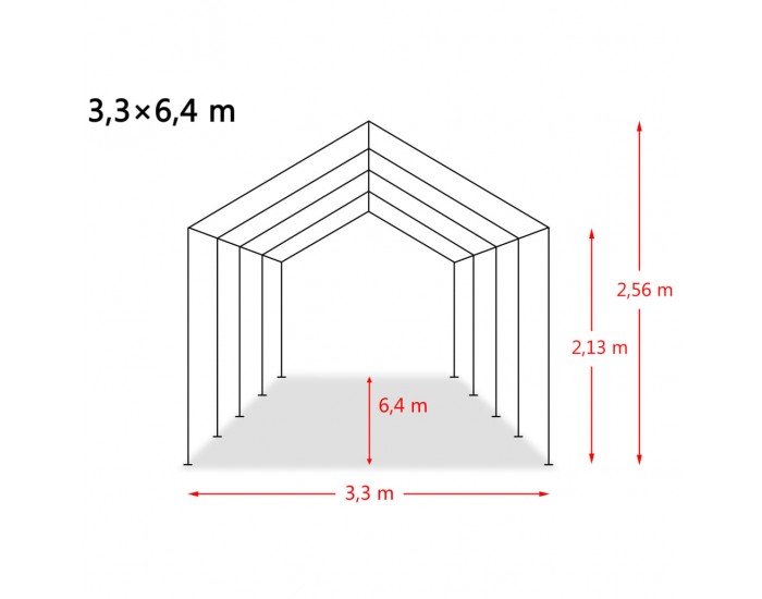 Sonata Мобилен навес за животни PVC 550 г/м² 3,3x6,4 м тъмнозелен